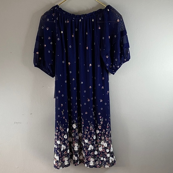 Navy Floral Midi Dress - Picture 8 of 10